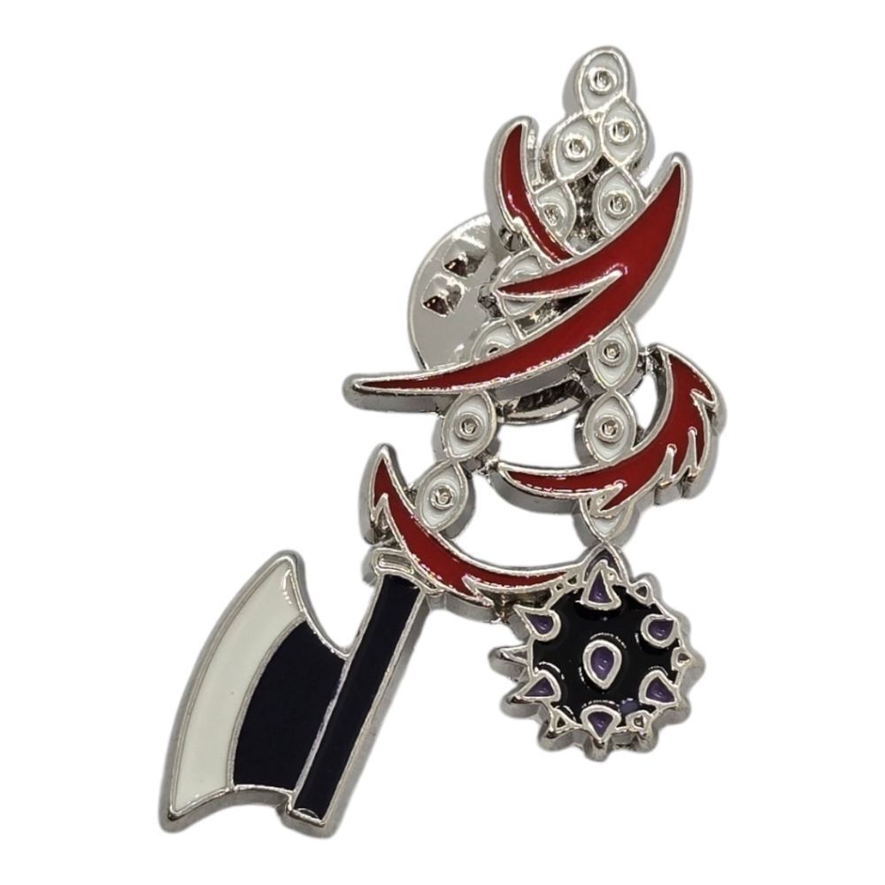 Ghost Demon Slayer Enamel Pin Anime Pickaxe Japanese Sword Brooch Fantasy Dagger